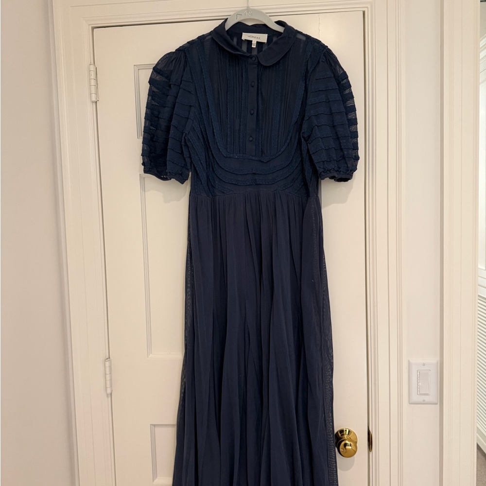 THE GREAT. Navy Long Sleeve Dress - Picture 4 of 6